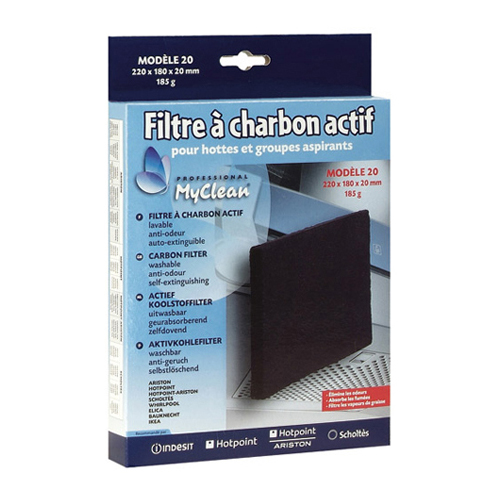 FILTRE HOTTE CHARBON Type 20  220x180x20  WHIRLPOOL - ELECTROLUX