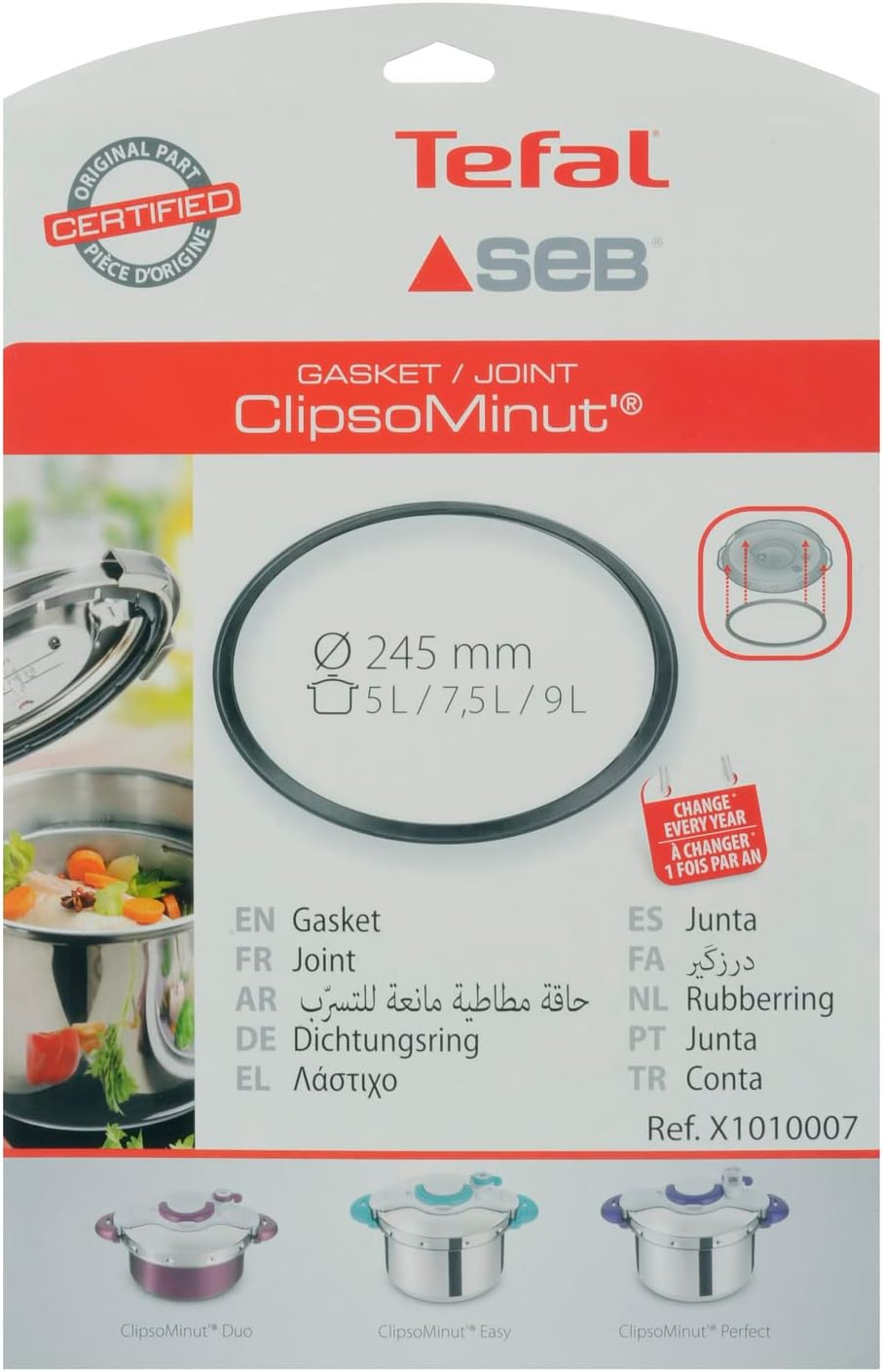 Seb - Joint Cocotte Minute 8l / 10l - Diam 253mm - Clipso - Nr