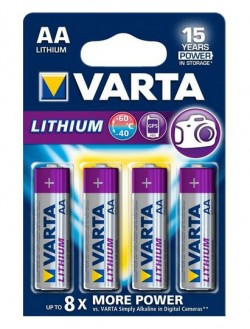 BLISTER 4 PILES LR06 LITHIUM VARTA PRO