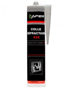 MASTIC COLLE REFRACTAIRE NOIR HAUTE TEMPERATURE 1100 degres Cartouche 300ml
